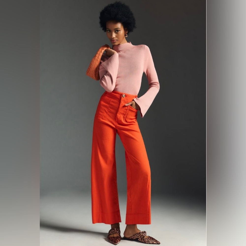 Anthropologie orange funky pants!